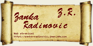 Žanka Radinović vizit kartica